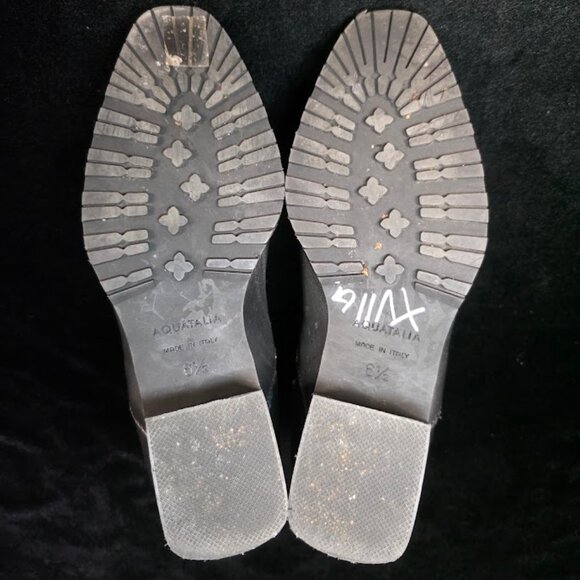 Aquatalia Fantina Weatherproof Bootie, Black Leather Ankle Boots 6.5 - Picture 10 of 12